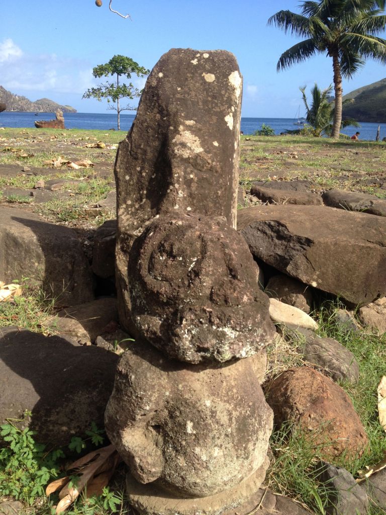 31. Special stones carved by Nuku Hivans generations ago could be seen in various places on the island, as well as in this archeological park near the shore.