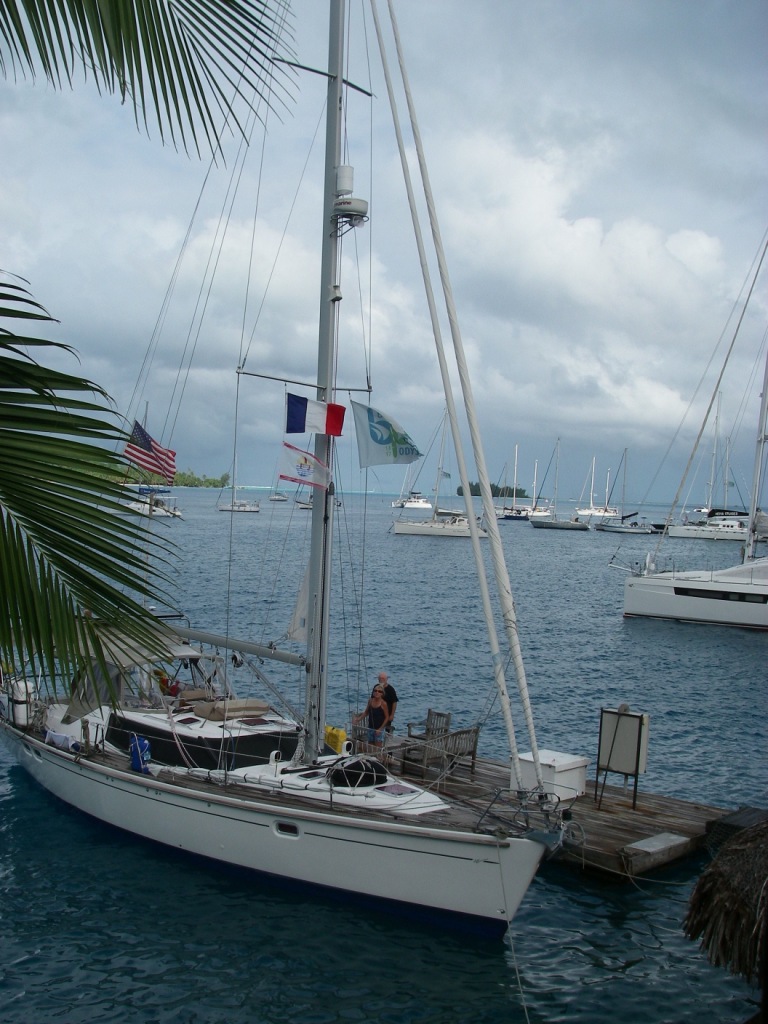 8. Joyful as seen from the balcony of the good Frenchman, Gerard, at Teiva's floating dock in Bora Bora's lagoon.