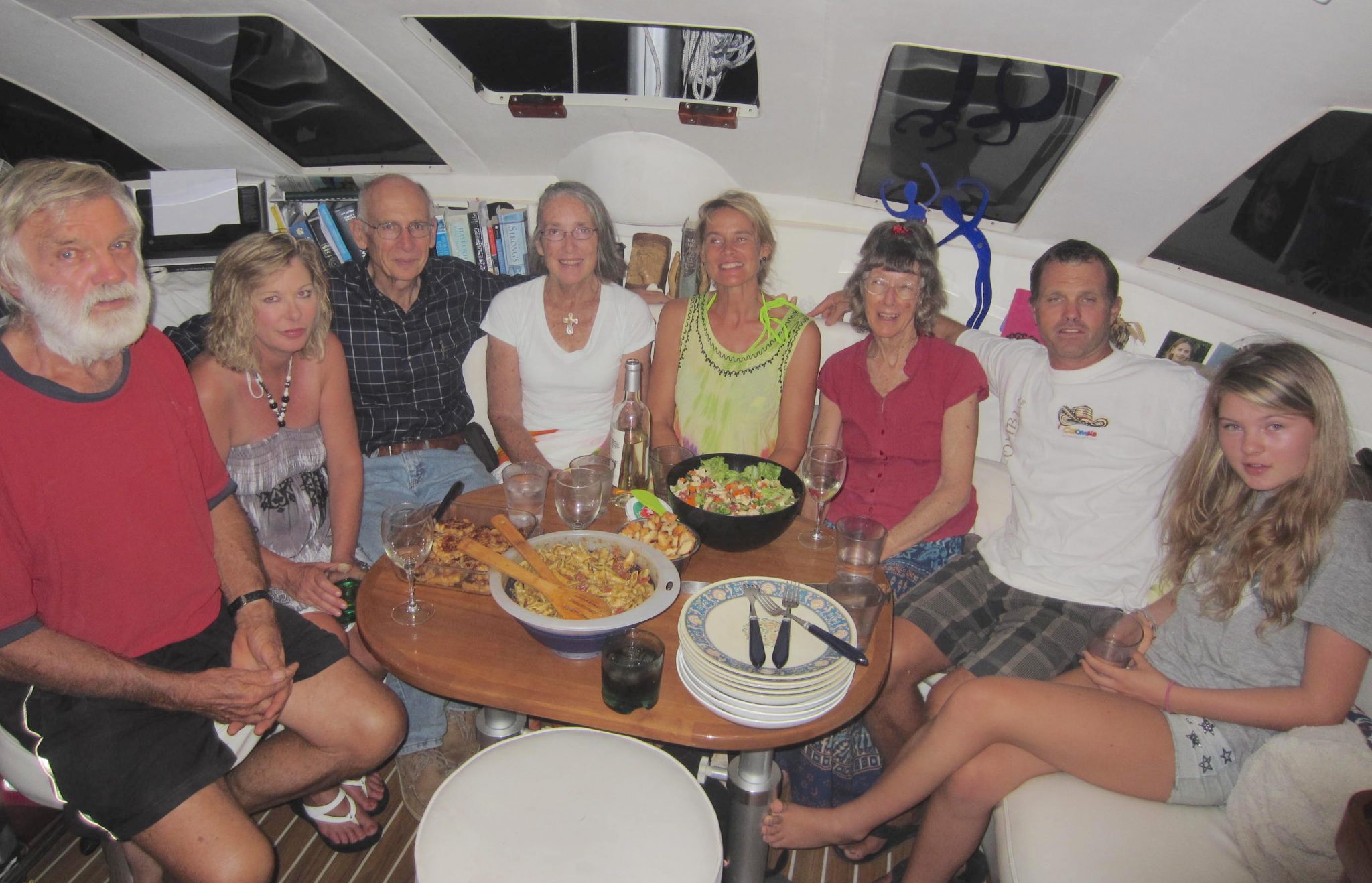 50. Every person in this photo are sailing missionaries! We call ourselves, %22Sailors for Christ%22. This photo was taken on Sea Angel in Bora Bora. Everyone except Karen (2nd from left) was on Joyful for a music ministry afternoon tea in Tonga!