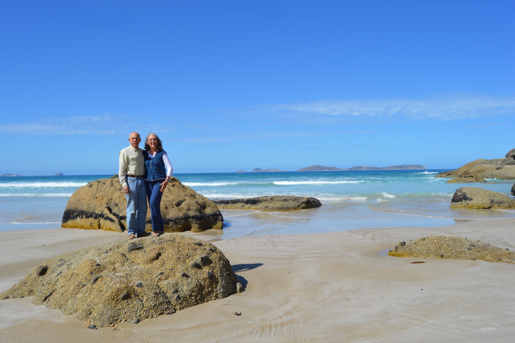 149. Jeff and Anne on a beautiful beach on the Victorian seaside facing the Bass Strait